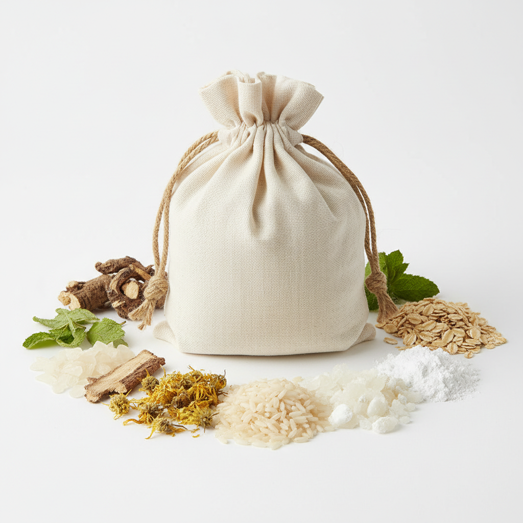 Muscle Mend Restore herbal detox bath tea bag with devil's claw, arnica, peppermint and recovery herbs by La Bathy Bag's